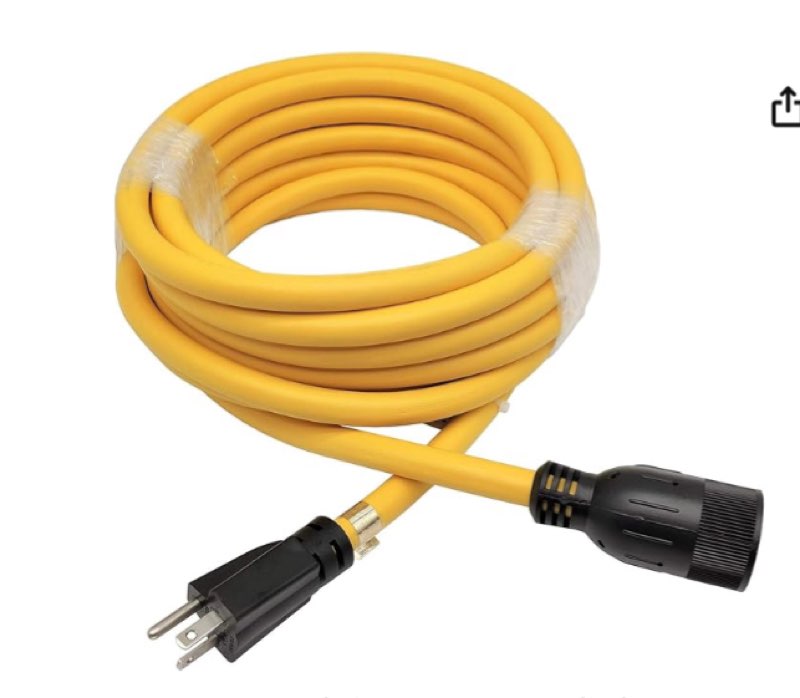 Parkworld Cable de extensión NEMA 5-20 5-20P a 5-20R (hoja T hembra también para adaptador 5-15R) 125V, 20A, 2500W (25FT)