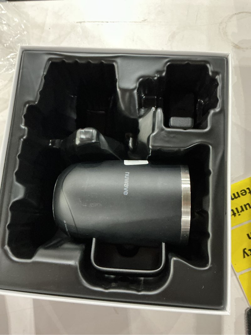 Condition photo showing As Is for NO HEATING ELEMENT Nuwave Smart Heated Coffee Mug Rechargeable, 16oz Self Heating Temperature Control Mug with LED Display, Custom Brew Modes, Double-Wall Vacuum Insulation, 5-Hour Battery Life, Auto Shut-Off
