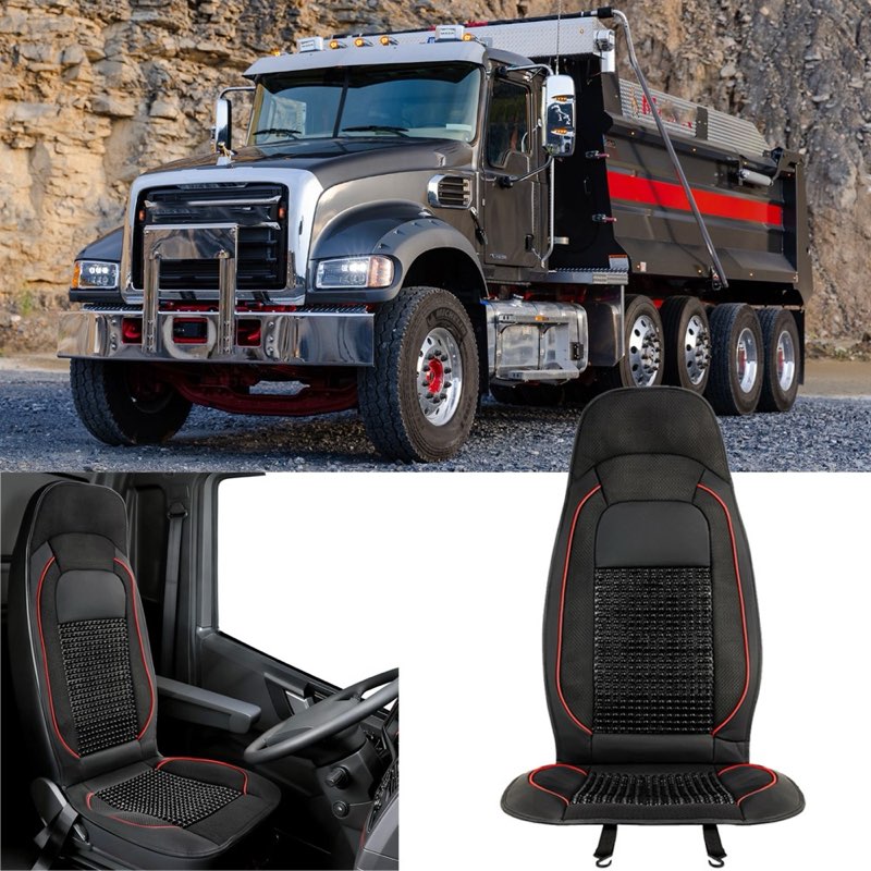 for mack granite 2015-2026 beaded semi truck seat cover massage cooling cushion