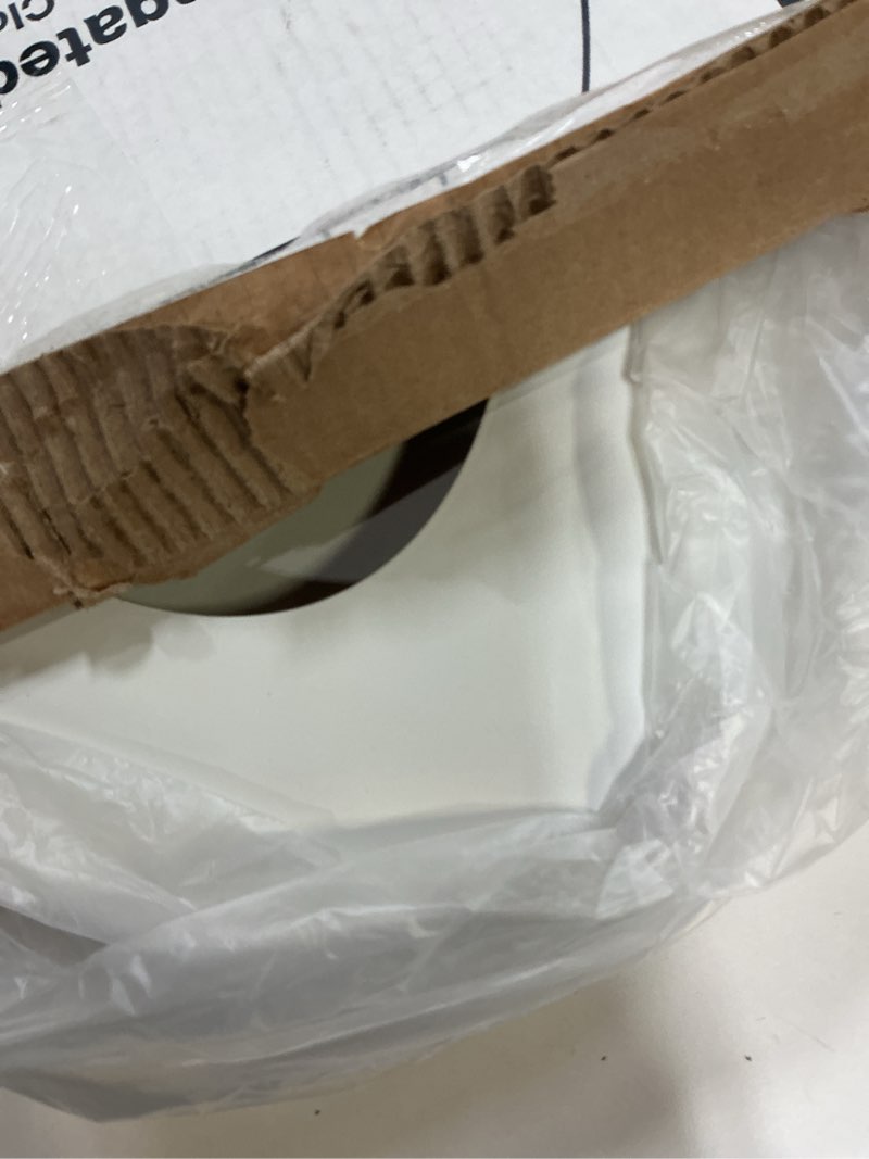 Condition photo showing As Is for KOHLER Stonewood Quiet-Close, Elongated Toilet Seat Soft Close, Durable Wood, Easy Installation, Universal Fit, Home Essentials, White Finish, K-20466-0 Elongated White