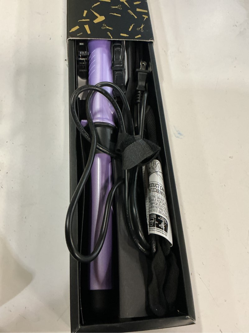 Condition photo showing Good Condition for Wavytalk 1 Inch Rotating Curling Iron, Curl Cycle, Automatic Curling Wand for Long Hair, Get Effortless Beach Waves with Self Spinning Barrel up to 430°F with Home Button, Dual Voltage, Purple