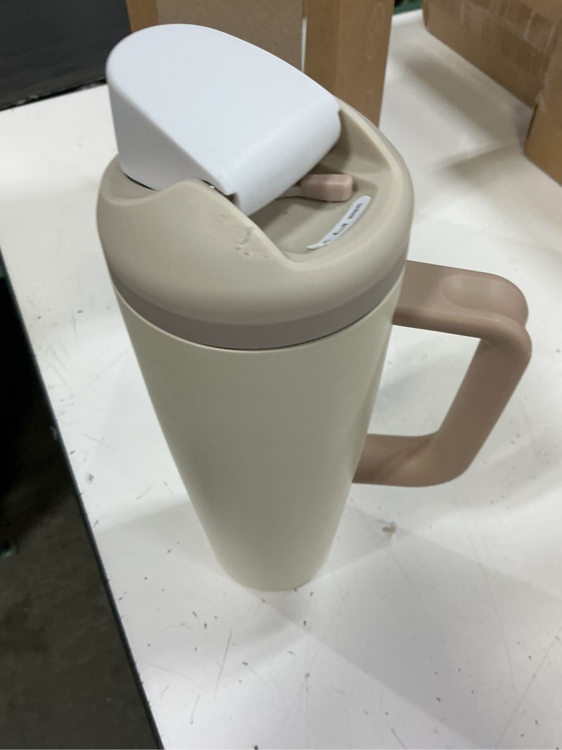 Condition photo showing As Is for owala freesip tumbler insulated stainless steel water bottle with built-in straw and side handle, fo