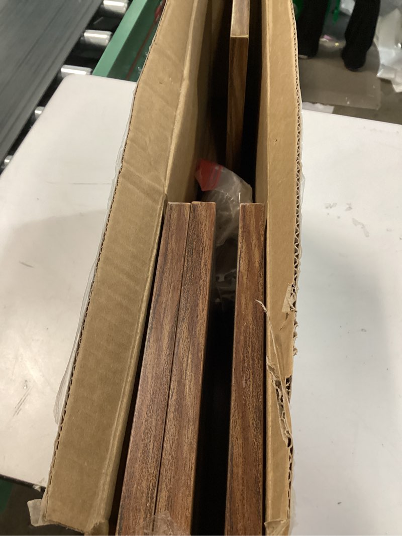 Condition photo showing As Is for yywuojj 22 inch corner shelf wall mounted, corner floating shelves for wall, set of 4 brown 22 inch brown