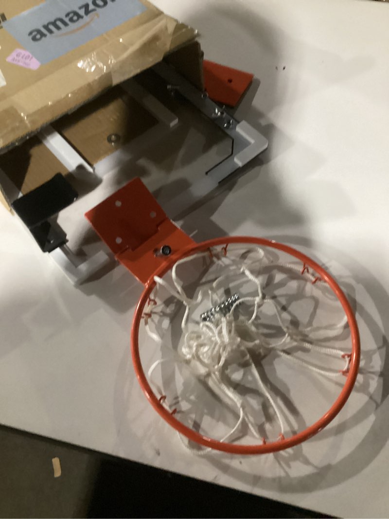 Condition photo showing Good Condition for Franklin Sports Mini Basketball Hoops-Indoor Over The Door Mini Hoop+Basketball Sets-Perfect Accessory for Bedroom+Office 17.75" x 12" Black/Gray - 17.75" x 12"