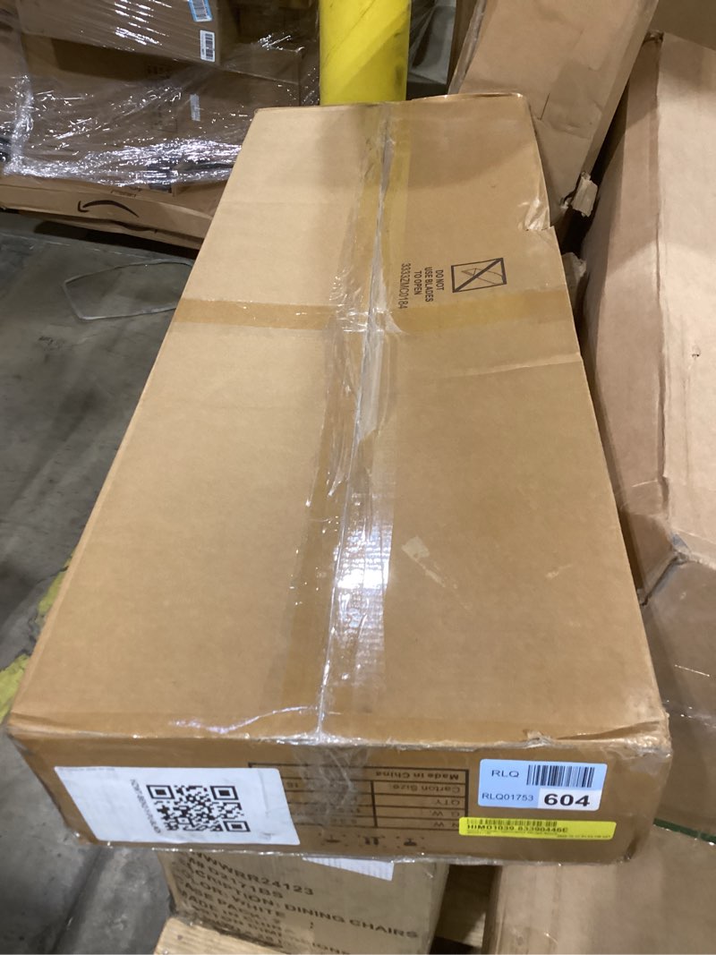 Condition photo showing As Is for Isaura Polyester Upholstered Storage Bench