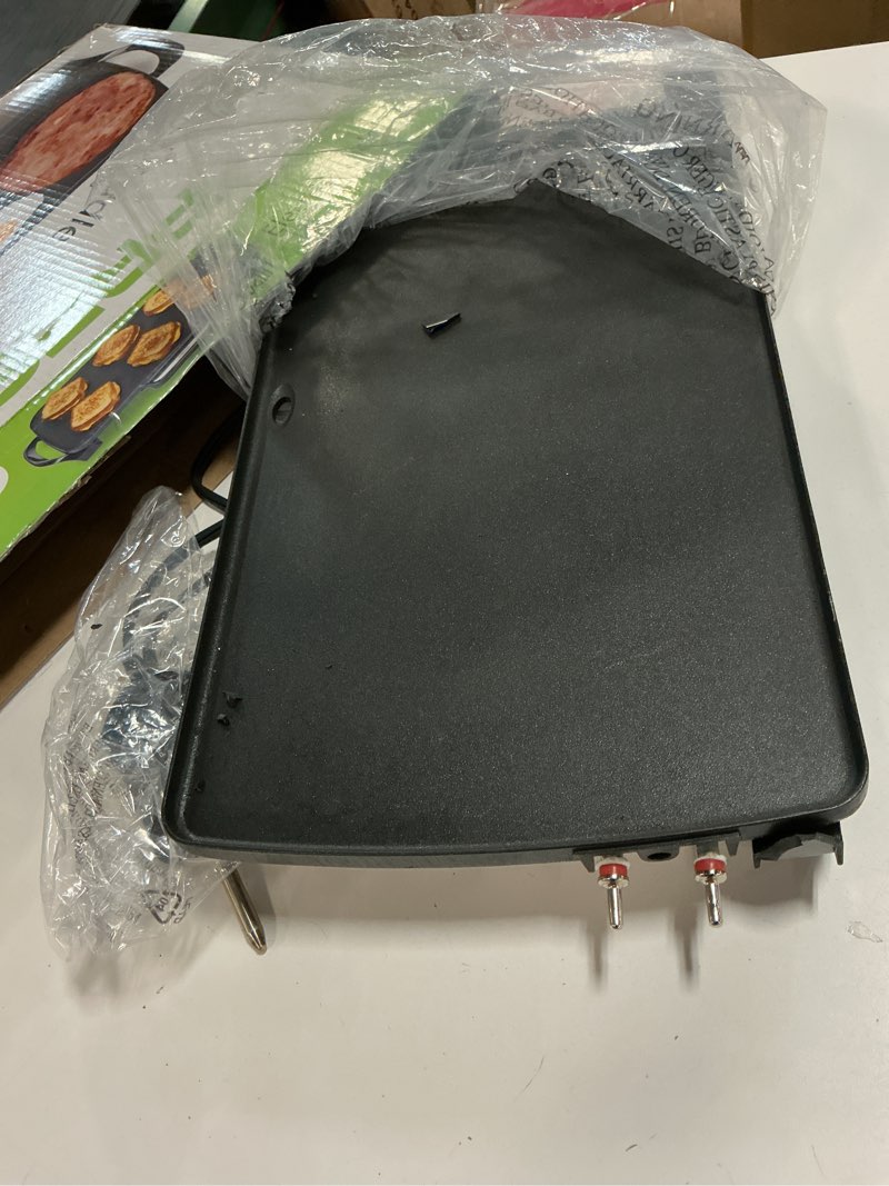 Condition photo showing As Is for presto 07061 22-inch electric griddle with removable handles, black, 22-inch