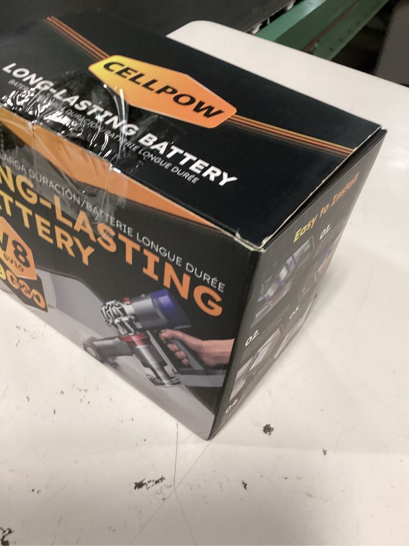 Condition photo showing New/Like New for upgraded 9000mah v8/sv10 battery replacement compatible with dyson v8 animal/absolute/motorhead/fluffy series cordless vacuum cleaner with 4 filters (3 pre + 1 post).