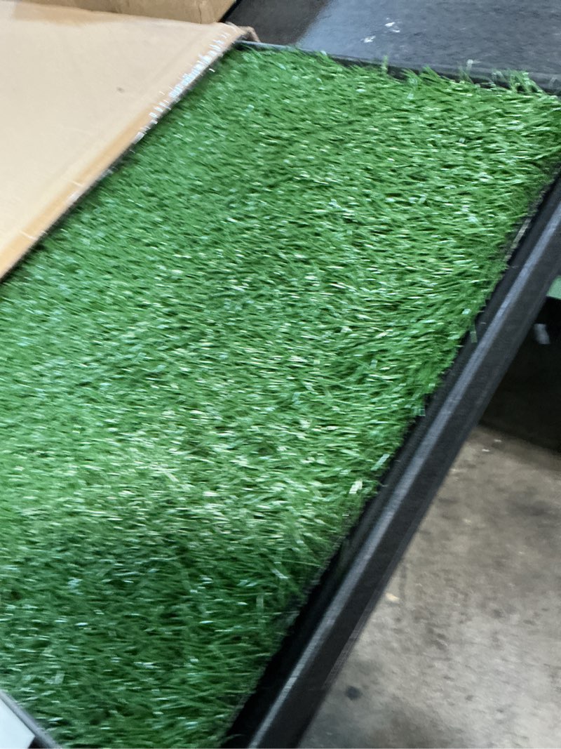 Condition photo showing Good Condition for petmaker artificial grass puppy pee pad for dogs and small pets with tray - 20x30 inches washable 3-layer reusable indoor dog potty grass training pad, easy clean pet housebreaking potty solution large 3-layer system