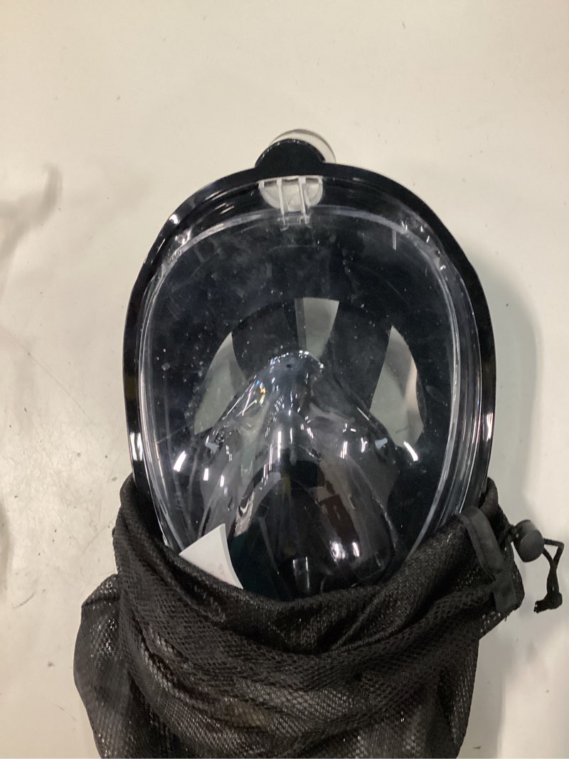 Condition photo showing As Is for greatever g2 full face snorkel mask adults with latest dry top system | snorkeling gear for adults with 180° panoramic view, foldable design, camera mount, anti-fog and anti-leak protection black large/ x-large