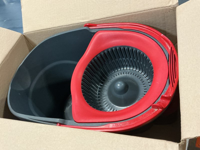 Condition photo showing As Is for o-cedar rinseclean spin mop & bucket system | clean with water | removes 99% of bacteria