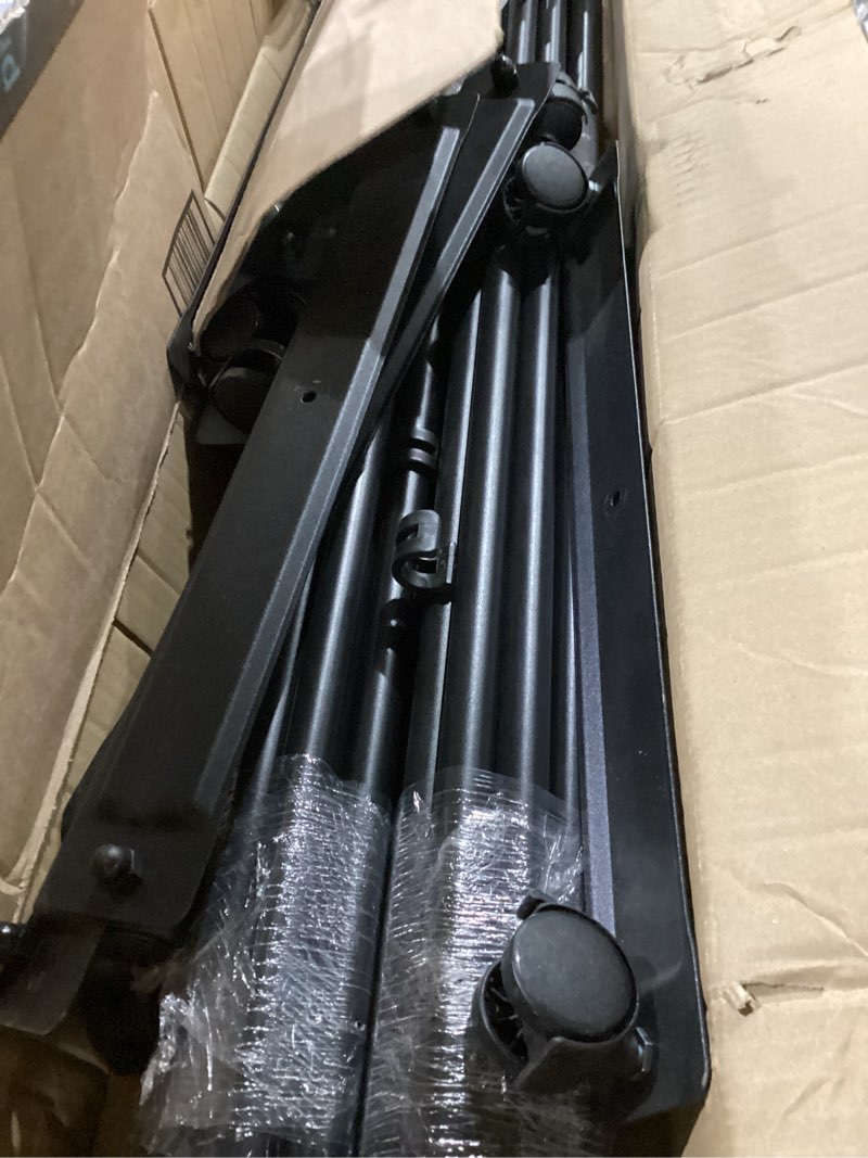 Condition photo showing As Is for sunally room divider 6ft folding privacy screens with lockable wheels, 6 panel room partition for room separator, 132" w freestanding portable fabric wall dividers for home dorm studio office, black black 6 panel-132''