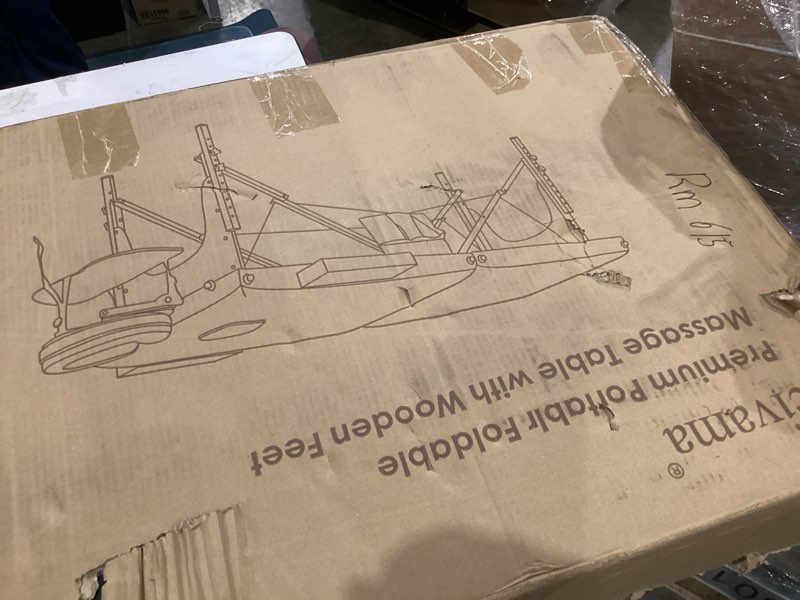 Condition photo showing Good Condition for civama Massage Table Massage Bed Portable, 29 LBs Light Weight 2 Section Foldable Tattoo Bed Facial Care Spa Lash Bed Height Adjustable Sturdy Wooden Frame with Accessories Carrying Bag, Black Black (Wood Leg)