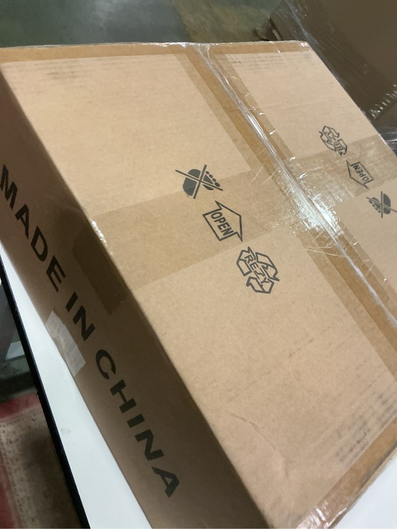 Condition photo showing New/Like New for Caged Ceiling Fan with Lights, Flush Mount 20" Boho Ceiling Fans with Lights Remote Control, Low Profile Fabric Bladeless with 6 Speeds for Bedroom, Nursery, Kitchen White