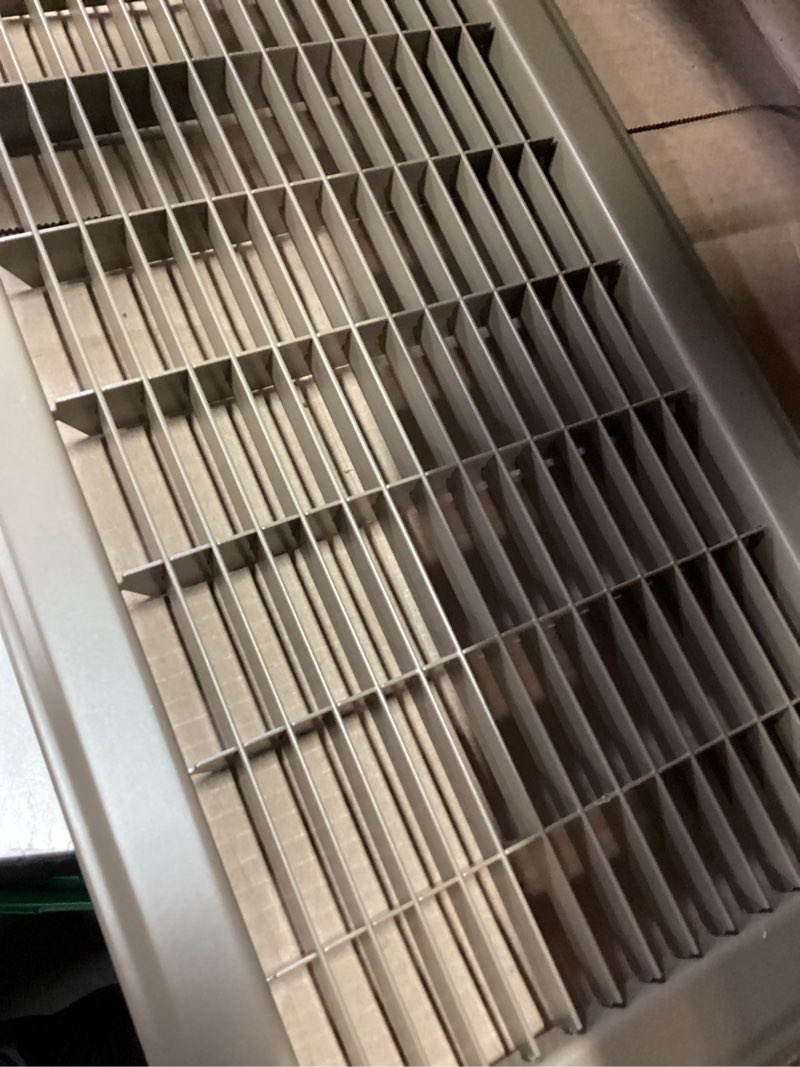 Condition photo showing Good Condition for 24x8 floor return air grille fit 8x24” and 24x8” duct opening,jumpable floor vent cover grille,heavy duty floor air return vent cover grill,outer dimensions: 25.75"w x 9.75"h for 24"wx8"h-duct opening