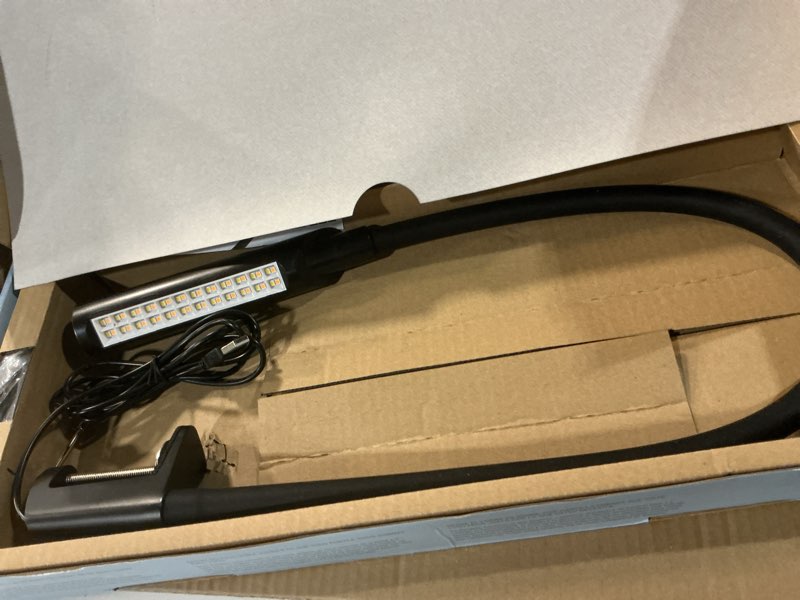 Condition photo showing As Is for Reliable UberLight Flex 3200TL Task Light – LED Portable Desk Light with Clamp, USB Connection, 26.5” Flexible Gooseneck, 270° Rotational Head, 9 Light Settings, and up to 60,000 Hours of Use (Black)