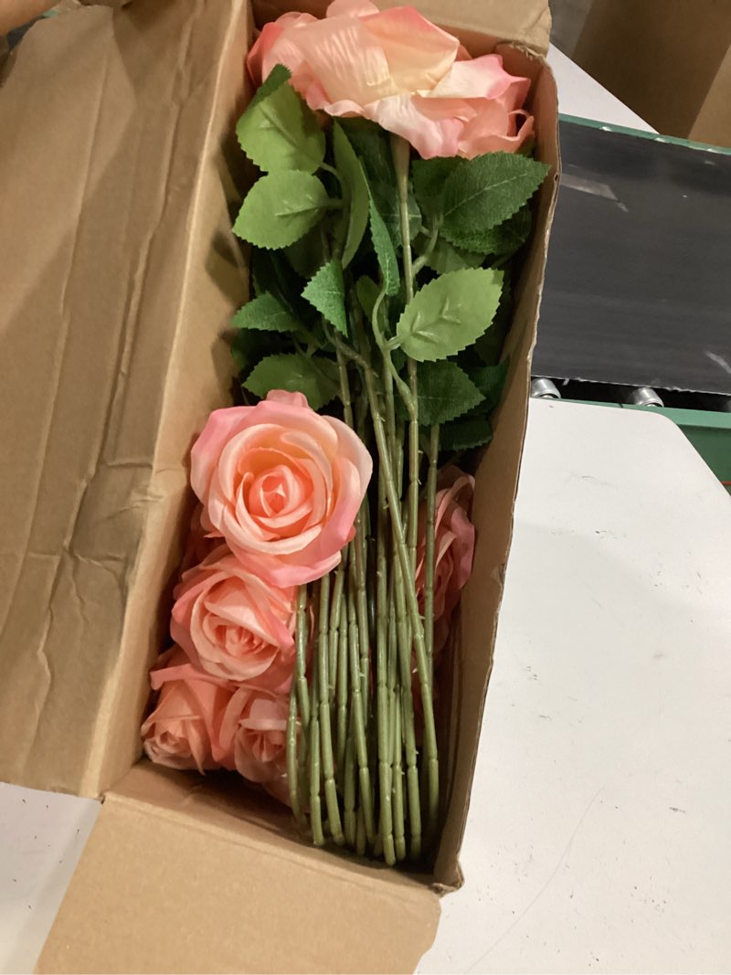 Condition photo showing Good Condition for jexine 50 pcs artificial silk roses bulk with long stem,champagne | realistic fake roses bulk for wedding centerpieces, home decor, party decoration, faux bouquets, real looking arrangements
