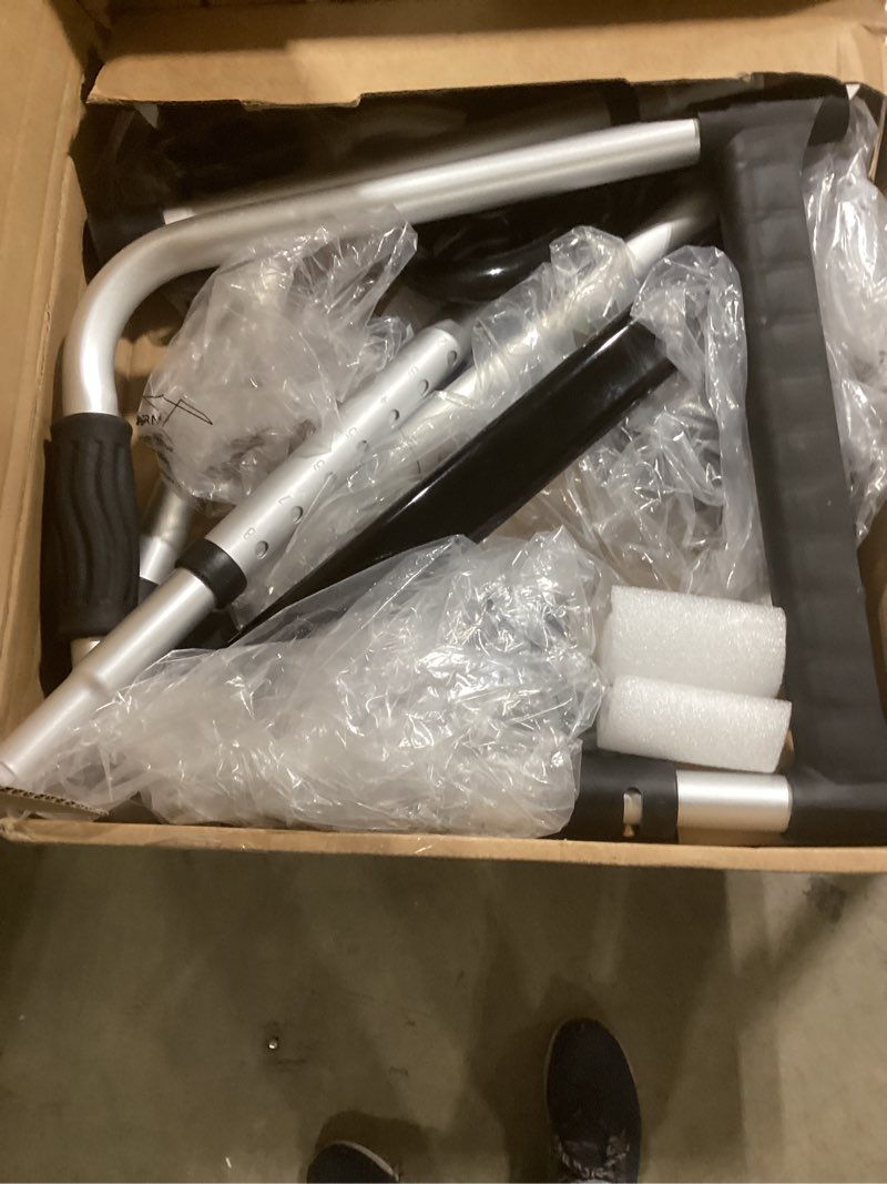 Condition photo showing Good Condition for HOMLAND Walkers for Seniors, 2-Button Folding Walkers with Wheels, Lightweight Walker for Seniors Weighing Up to 350 Pounds, Height Adjustable Standard Walker & Ski Glides, Aluminum Frame, Silver