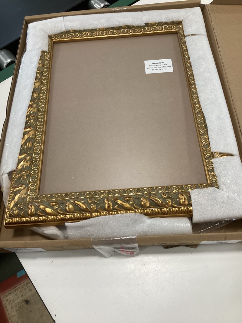 Condition photo showing Good Condition for ArtXO Antique 12x16 Picture Aquamarine Ornate 