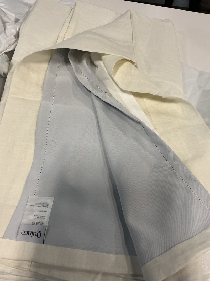 Condition photo showing Good Condition for european linen blackout curtain ivory 48x108