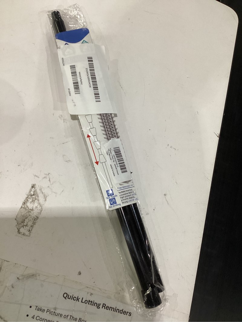 Condition photo showing Good Condition for mexau 1pack spring tension curtain rod 26-39 inch black adjustable spring rod extendable tension rod for kitchen, bathroom, window, bookshelf, closet black 26-39inch-1pcs
