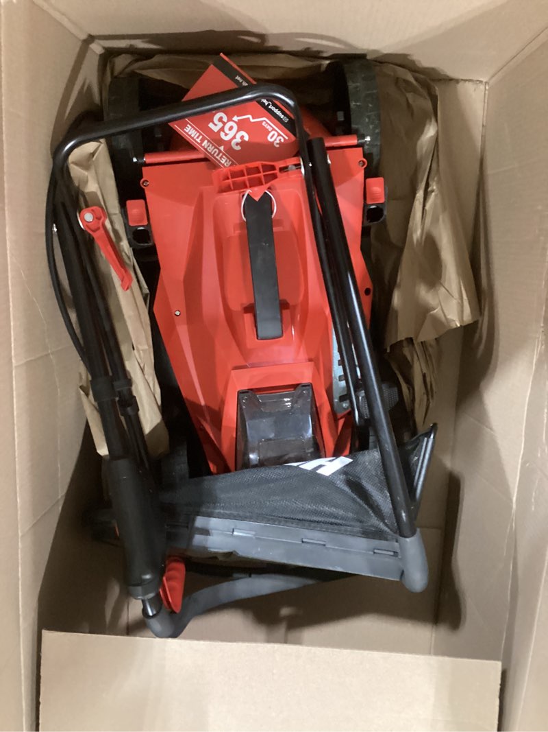 Condition photo showing Good Condition for heinpro 14" cordless lawn mower compatible with milwaukee m18 battery, 2-in-1 brushless electric lawn mower for small yards, push mowers with 5-position height adjustment, red (tool only)