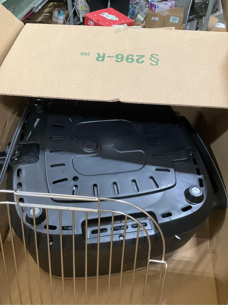 Condition photo showing As Is for 6 QT Large Air Fryer, Fits a 12" Pizza, Dual Heating Technology,11-IN-1, 450F Air Fryer with Window and Light, Smart Digital Wide Fryer with Basket, Extra Large Family Size 6 QT with Unique Design