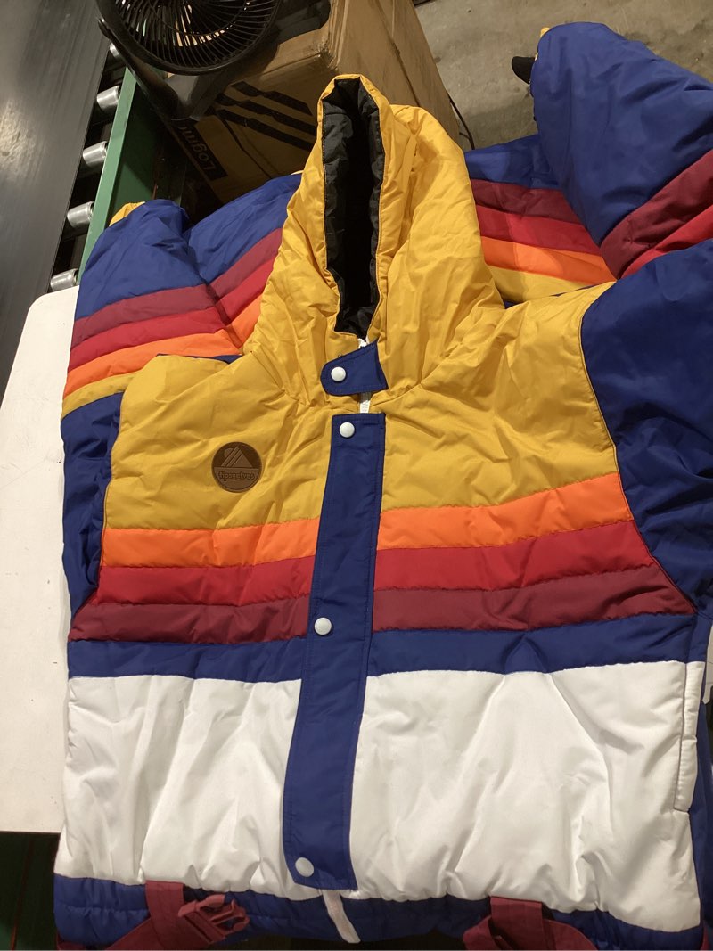 Condition photo showing Good Condition for tipsy elves retro snow suits for men - loud men's ski suits - warm one piece for winter exposed hood xxl blue vintage freestyle
