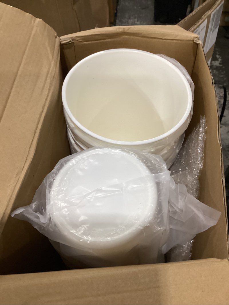 Condition photo showing New/Like New for 16 pack flower buckets 9.84 inch plastic flower vases modern round vases for centerpieces floral display decorative buckets for table home wedding decorations (pure white) pure white 16
