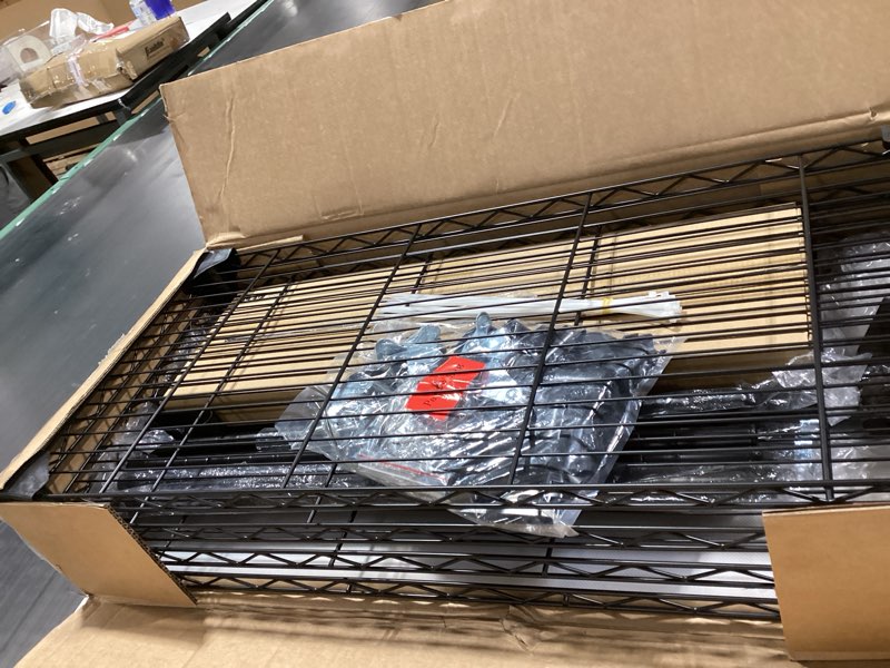 Condition photo showing Good Condition for Nedechom Plant Shelf with Grow Light, 4-Tier Metal Grow Light Shelf with Hanging Rod and Adjustable Rack,3-Pack 6000K T12 LED Full Spectrum Grow Lights for Seed Starting, Succulents, Built-in Timer