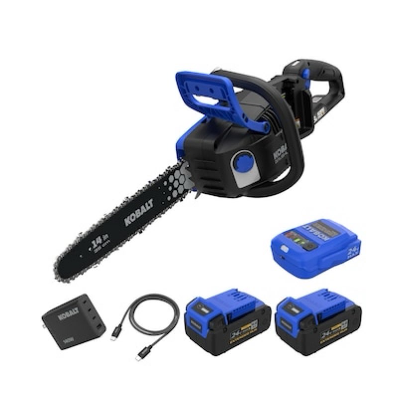 kobalt 48-volt 14-in battery 4 ah chainsaw battery included charger included