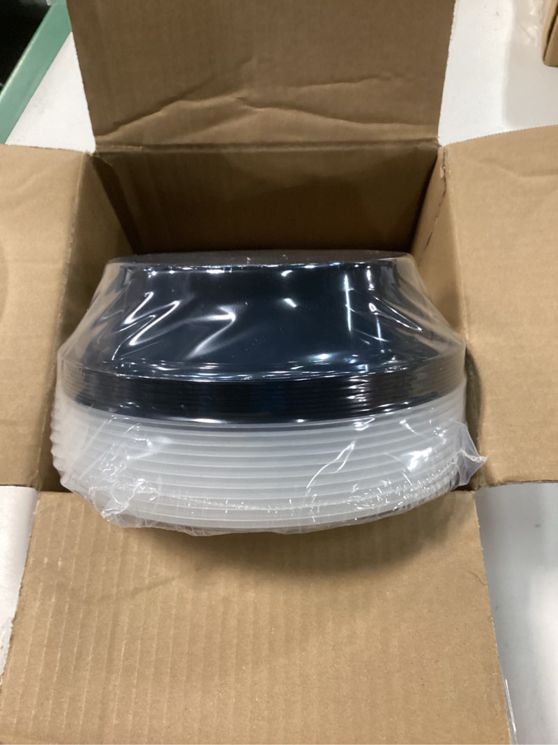 Condition photo showing Good Condition for Meal Prep Containers Reusable 10 Pack-24 oz Food Storage Containers with Lids To Go Food Containers Takeout, Microwave Dishwasher Freezer Safe, Stackable, BPA Free, Plastic (Black) 24oz-10PC