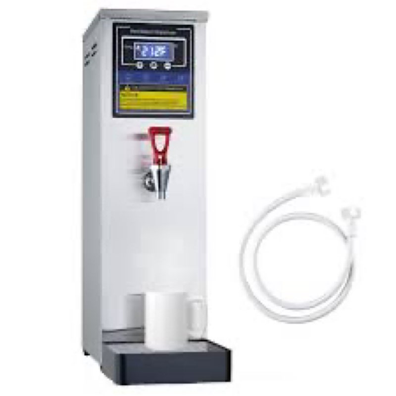 Commercial Hot Water Dispenser Commercial Water Boiler Electric Countertop Hot Water Machine silver 30L(8GAL)/Hour Step-heating Temperature Control 86-212°F for Boba Tea Coffee Office Restaurant 1600W, silver 