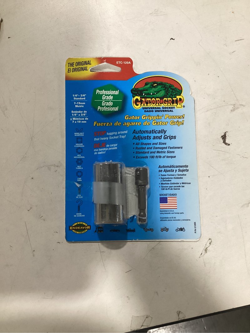Condition photo showing As Is for Gator Grip Universal Socket 3/8-in Drive Metric and standard (SAE) 3/4-in Shallow Socket Set