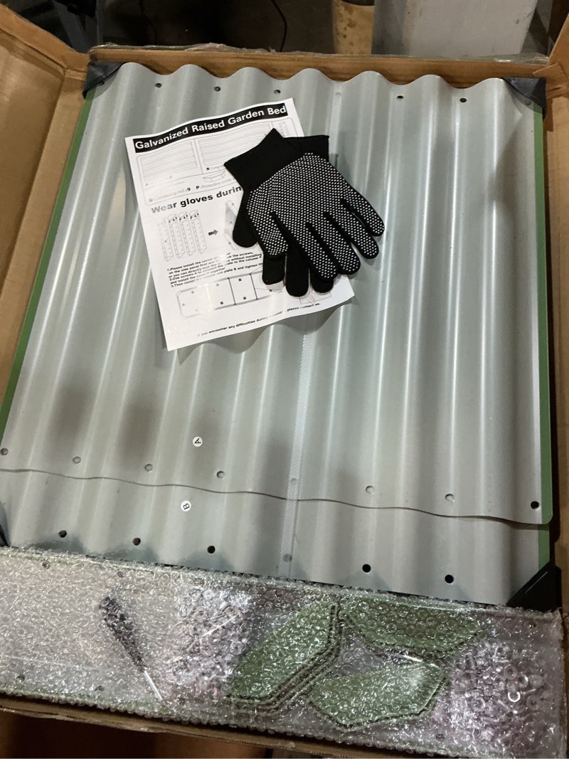 Condition photo showing New/Like New for 8x2x2ft galvanized raised garden bed,galvanized planter boxes outdoor, large metal raised garden beds for vegetables-green 8x2x2 green