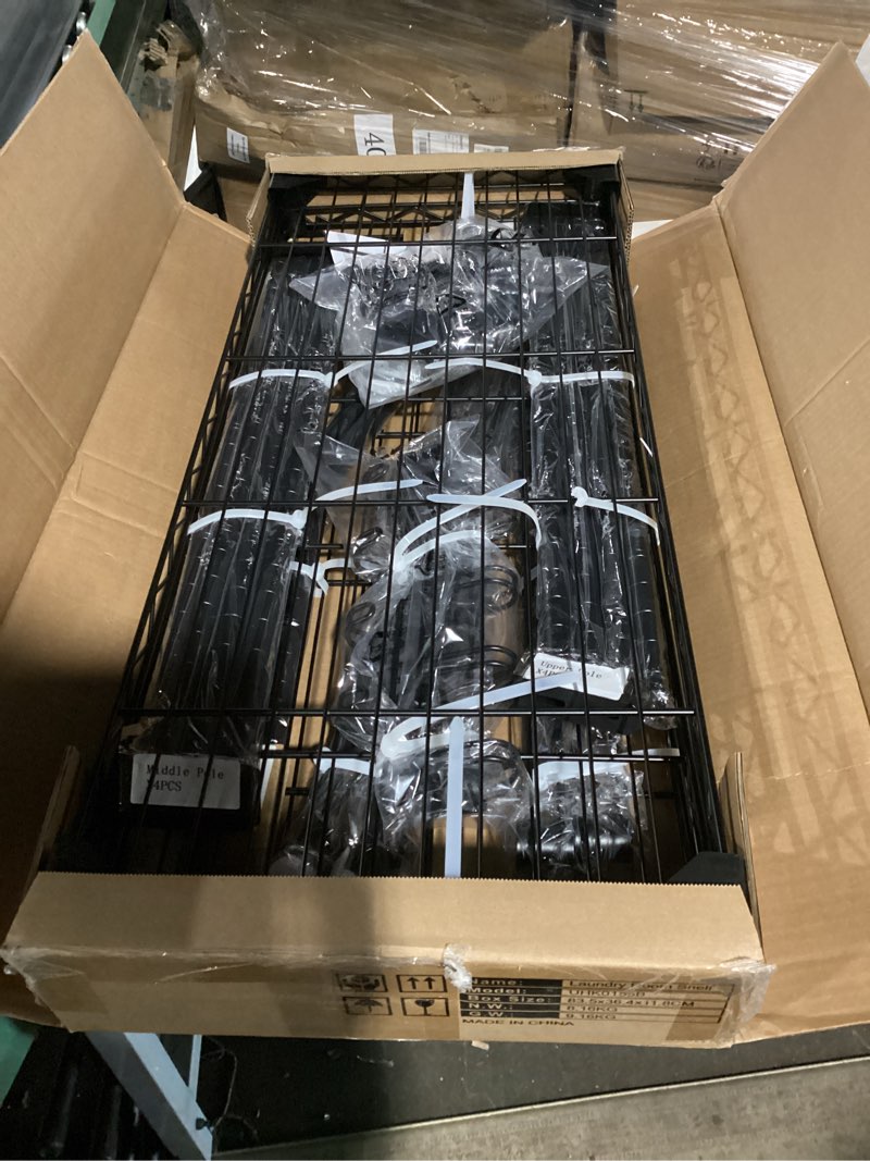 Condition photo showing Good Condition for ulif u8 medium laundry room storage organizer, over the washer and dryer storage shelves for laundry organization, 32.3”w x 17.3”d x 76.2”h, suit washing machine width within 29.9”, hold 304 lb, black u8 medium black