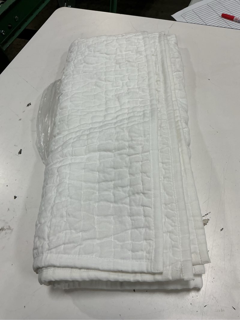 Condition photo showing Good Condition for european linen cotton stitch sham set, king, white