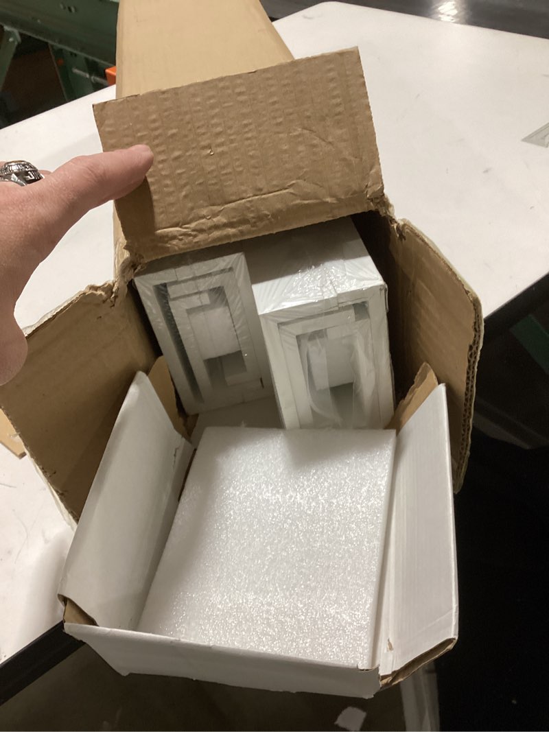 Condition photo showing New/Like New for Heimlove 24 inch Picture Ledge Shelf Set of 8,Long Floating Shelves for Wall,White Picture Shelf with Lip for Wall Decor,Living Room Bedroom Bookshelf Photo Frames Nursery Book Shelves for Storage White 24 inches set of 8