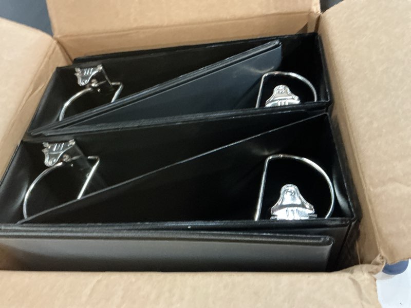 Condition photo showing Good Condition for 3 Ring Binder, Professional D Ring 5 Inch Binder, Clear View, With Pockets, Black - 4 Pack