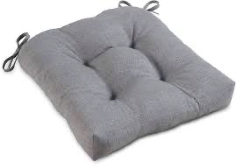 love's cabin memory foam chair cushions set of 4, 15.5 inch, grey | 15.5"x15.5"x3.5", indoor & outdoor chair seat pads with non-slip bottom and ties, for dining, kitchen, office and patio chair