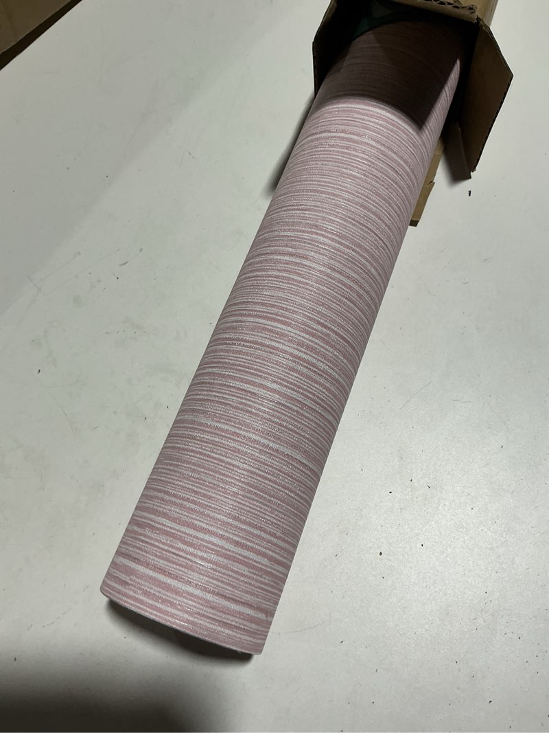 Condition photo showing Good Condition for haimin grasscloth wallpaper textured 24in x 393in fabric contact paper pink wall paper textured linen peel and stick self-adhesive thick vinyl embossed film wallpaper (pink)