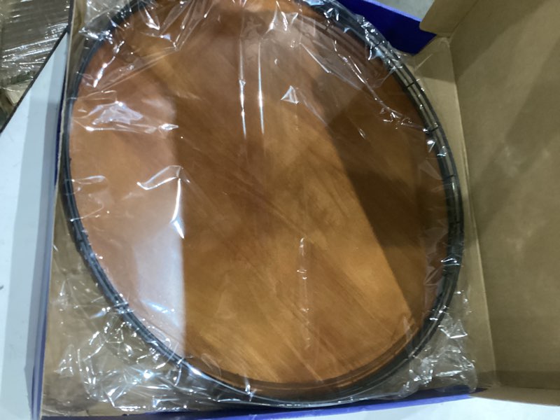 Condition photo showing New/Like New for farmhouse oak 18" lazy susan turntable organizer for cabinet, round wooden lazy susan organization and storage for dining table, pantry, kitchen, countertop, cupboard,home decor, walnut wood (18") walnut 18 inches
