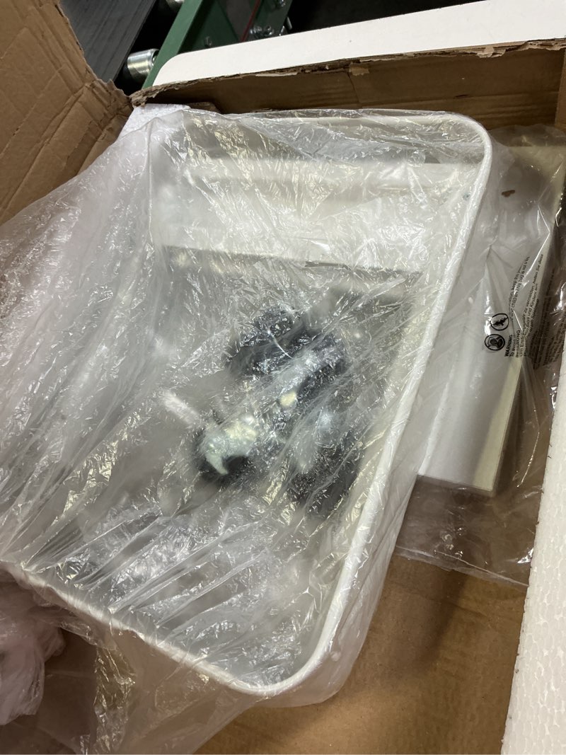 Condition photo showing As Is for Melody House 2-Tier Metal Folding Rolling Cart, Mobile Utility Cart Trolley Storage Organizer for Office Home Kitchen Organization, Sofa Side End Table with Wheels, White C- White