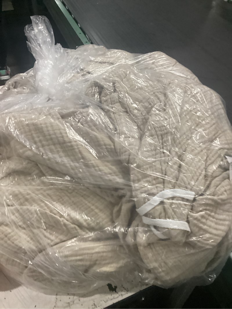 Condition photo showing As Is for organic luxe honeycomb duvet cover