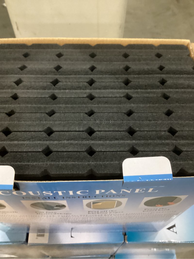 Condition photo showing New/Like New for 16 Pack Large Fold Soundproof Wall Panels,12 x 12 x 0.47 in Sound Proof Foam Panels for Walls, High Density, Thicker 0.47in, Acoustic Panels, Sound Dampening Panels Black 16 Pack charcoal-black