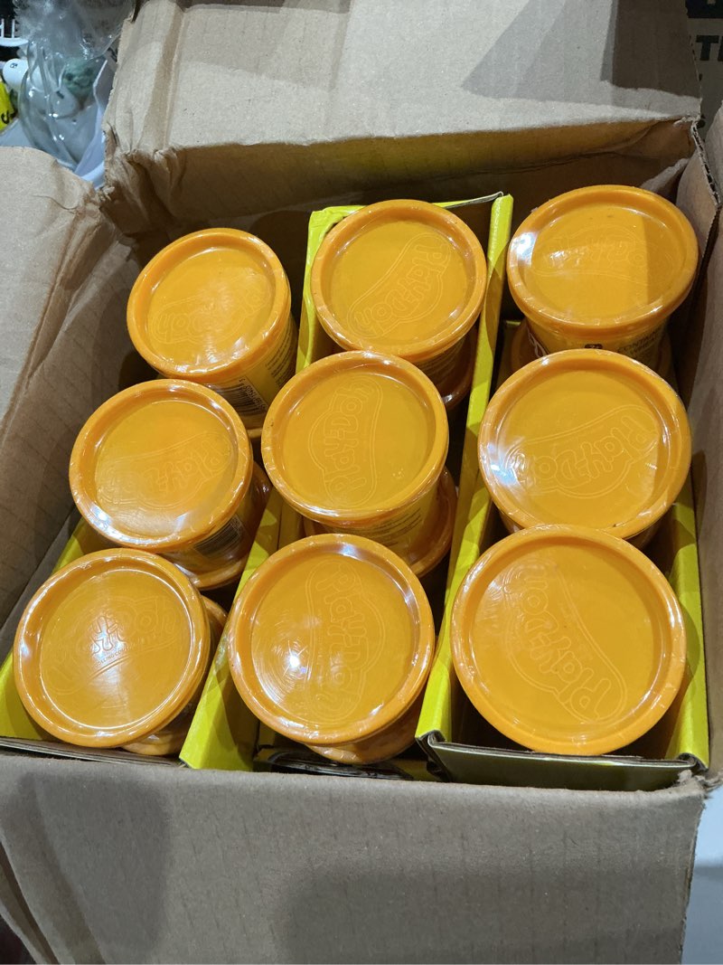 Condition photo showing New/Like New for play-doh modeling compound 36-pack case of colors, non-toxic, 3 oz cans of orange