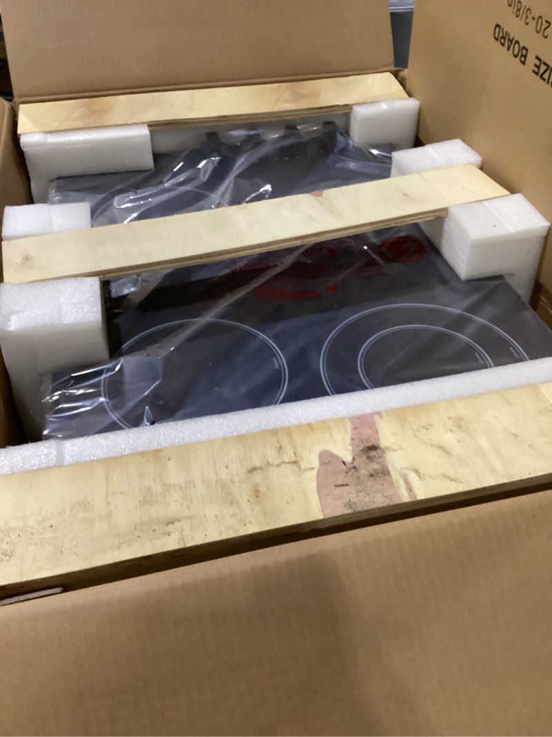 Condition photo showing New/Like New for not tested thermomate 30 inch electric cooktop 4 burners etl certified, knob control built-in radiant electric stove top, schott glass panel, 7300w, 9 heating level, chlid lock & timer, 240v 30 inch-knob