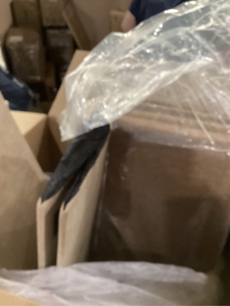 Condition photo showing As Is for Dog Stairs with Storage, 4-Step Wider Sturdy Dog Steps for Small/Medium/Large Dogs and Older Cats, Folding Doggie Ramp for Bed/Couch/Car Hold Up to 180 lbs (22" H, Brown) 38.1x17x22 inch Brown