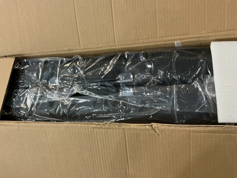 Condition photo showing New/Like New for master massage newport portable massage table package with denser 2.5" cushion, walnut stained hardwood, steel support cables, pillows & accessories, black, 30" standard black