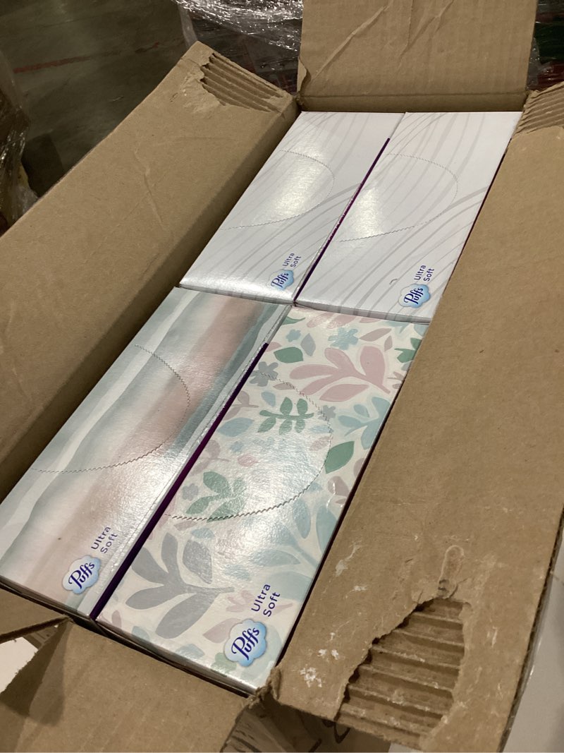 Condition photo showing Good Condition for puffs ultra soft non-lotion facial tissue, 8 family boxes, 124 facial tissues per box 124 count (pack of 8)