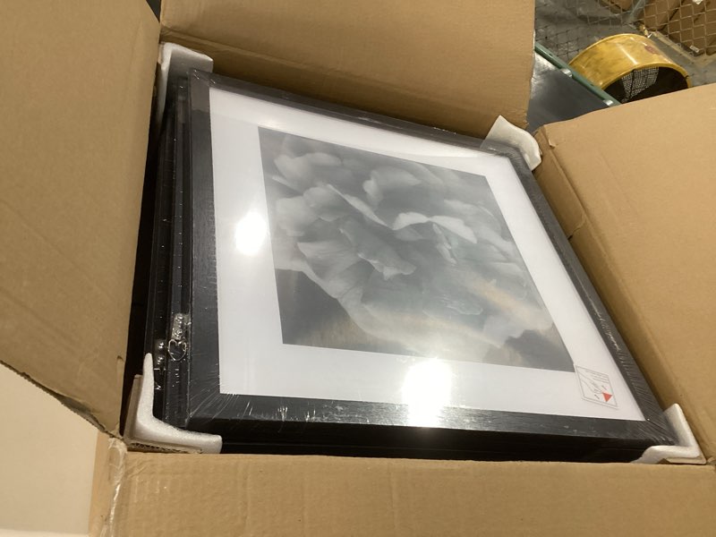 Condition photo showing As Is for eletecpro 16x16 picture frames set of 9 classic gallery wall frame set, displays 12x12 or 16x16 without mat, black picture frames collage wall decor, big frames for home decor